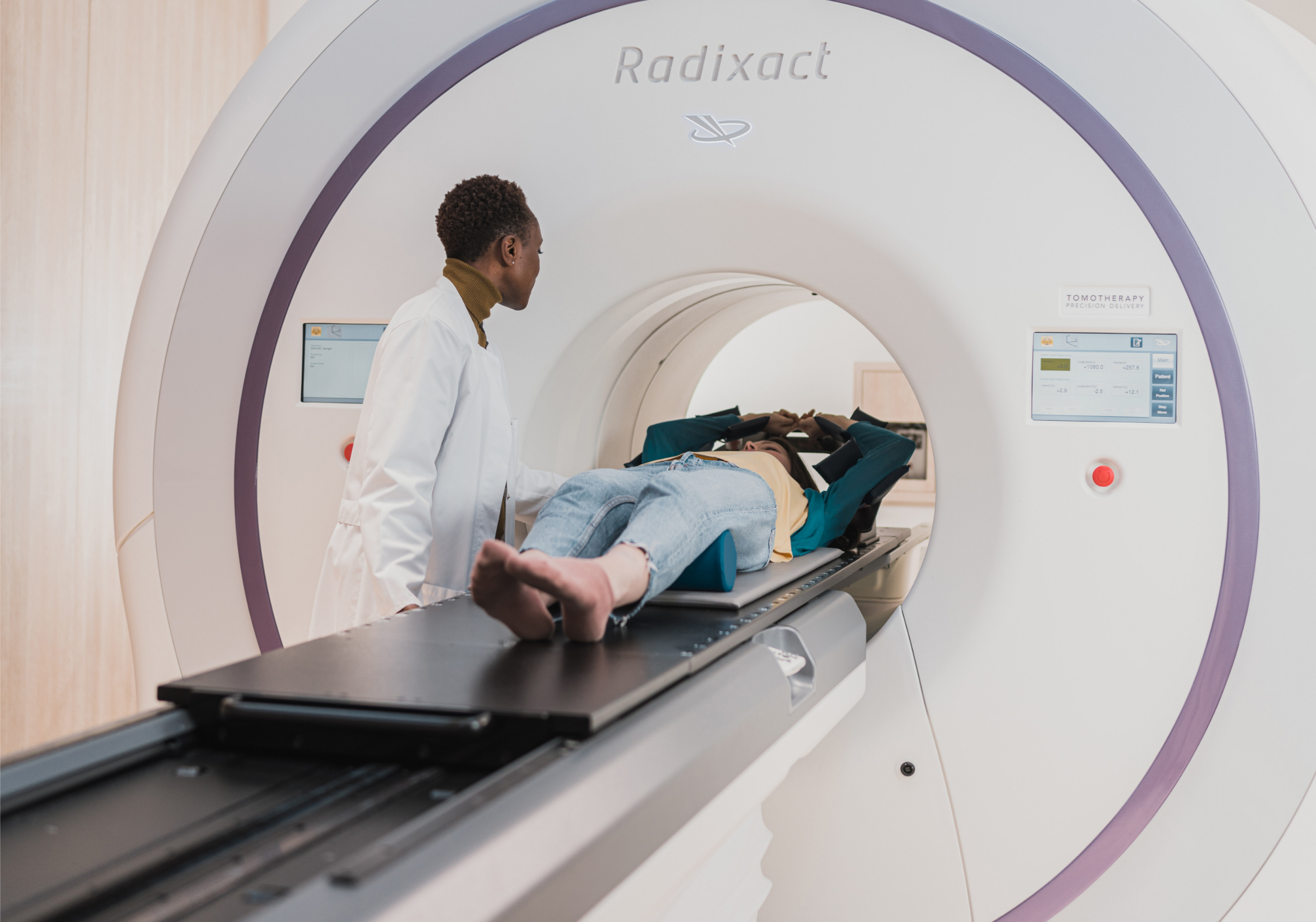 A patient getting a scan